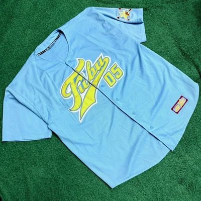 复古 Y2K 90 年代 FUBU 棒球蓝色球衣尺寸:2XL — 第 1/4 张图片
