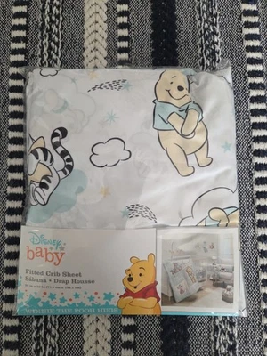 🌟 Disney Winnie the Pooh Hugs Fitted Crib Sheet 🐻✨ Baby Bedding - Image 1 of 4