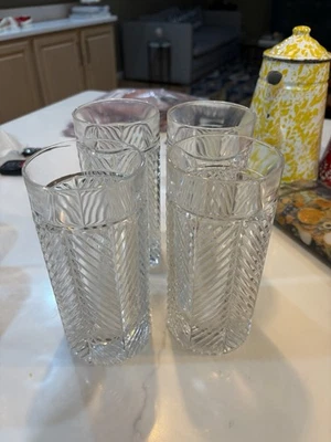 Juego de 4 RALPH LAUREN ESPIGA 12 OZ CRISTAL HIGHBALL ALTO 6-1/4" Foto 1 de 4