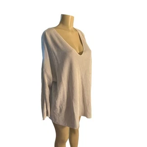 Damen 2x Eileen Fisher Bio Baumwolle Chenille V-Ausschnitt Oberteil Leinen Pullover gerippt - Bild 1 von 6