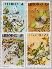 LESOTHO 1978 262-65 Insects Insekten Fauna Dragonfly Grasshopper Wasps MNH