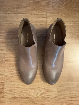 Anthropologie All Black Brand 36.5 Leather Ankle Boots Metallic Muted Gold/Tan - Image 1 of 4