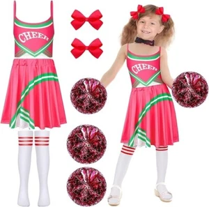 Tisancy 6 Pcs Halloween Cheerleader Costume for Girls Set Toddler outfit - Picture 1 of 3