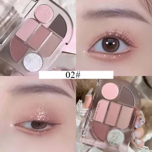 Set Trucco Opaco 7 Colori Ombretto Glitterato Tavolozza Di Ombretti + - Picture 1 of 15