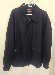 VTG Men's NORDSTROM Navy 65% Wool Blend Jacket Coat SZ XXL Hong Kong - Picture 1 of 5