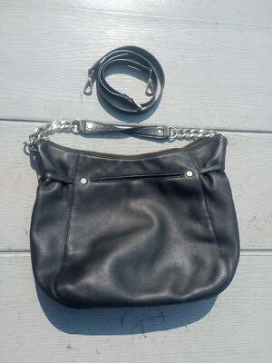 Michael Kors Bedford Bolso de Hombro de Cuero Negro Bolso de Mano Cartera Slouch Foto 1 de 4