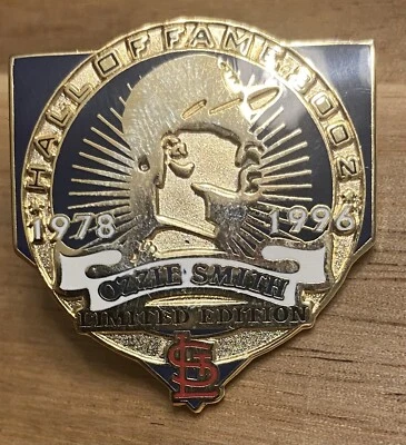 Broche chapéu lapela edição limitada indução Hall da Fama do beisebol 2002 Ozzie Smith - Imagem 1 de 2
