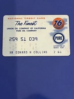 RARA TARJETA DE CRÉDITO DE GASOLINERA UNION 76 PURE GAS & OIL COMPANY AÑOS 60👀 Foto 1 de 2