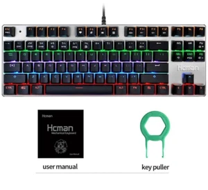 Wired Mechanical Gaming Keyboard Blue Switches Anti-ghosting Customized Lighting - Picture 1 of 9