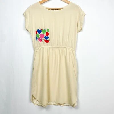 Lauren Moffatt шелк сердце карман платье размер 6 слоновой кости кремовый блузон карманы - Изображение 1 из 4