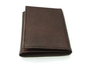 Genuine Leather Trifold Credit Card/ID Security Wallet Handmade in India 03 - Picture 1 of 5
