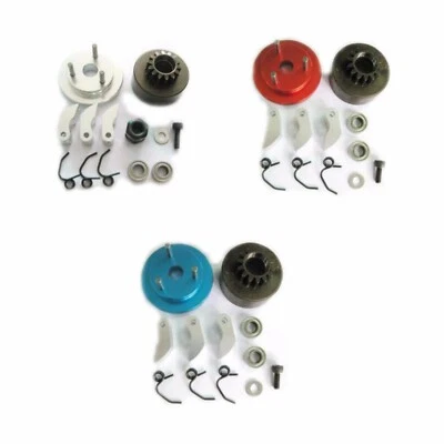 Metal 1:8 Rc car 13T Engine Clutch Bell 3 Shoe Flywheel Set w/ Bearings Springs - Image 1 of 4
