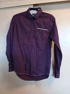Level Ten Men's Purple Cotton Spandex Long Sleeve Button Up Shirt Sz S - Picture 1 of 4