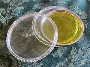 GENUINE Minolta 55mm CHROME RIM Yellow Wratten #8, Beautiful. VINTAGE!! - Picture 1 of 3