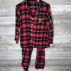 Chaps boys medium red plaid holiday christmas boys pajama set family photo PJs - Picture 1 of 4