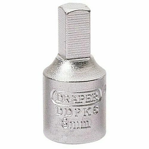 Draper 38324 8mm Square Square Drive Drain Plug Key - Silver
