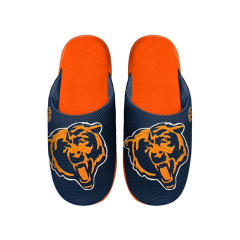 Chicago Bears 2022 NFL Men's Big Logo Mesh Slide on Slipper FREE SHIP Cover