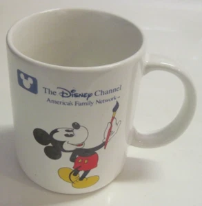 The Disney Channel Mickey Mouse Coffee Mug Mouse Ears Logo Paintbrush Vintage - Imagen 1 de 7