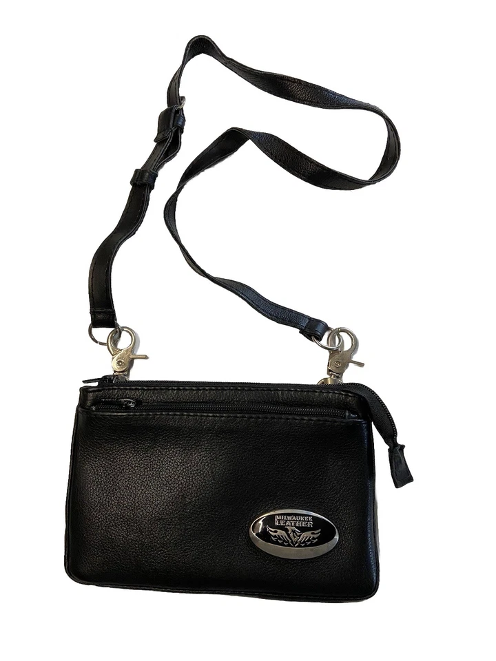 Bolso Bandolera MILWAUKEE LEATHER Cuero Negro Foto 1 de 4