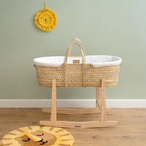 Wooden Standard Rocking Moses Basket Stand Natural - Picture 1 of 12