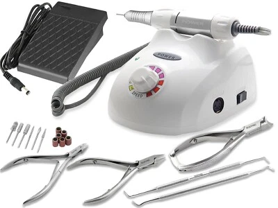 INSTRUMENTENRW Profi Fußpflegegerät Set Diamantschleifer Hornhautentferner Nagelzangen Fräser