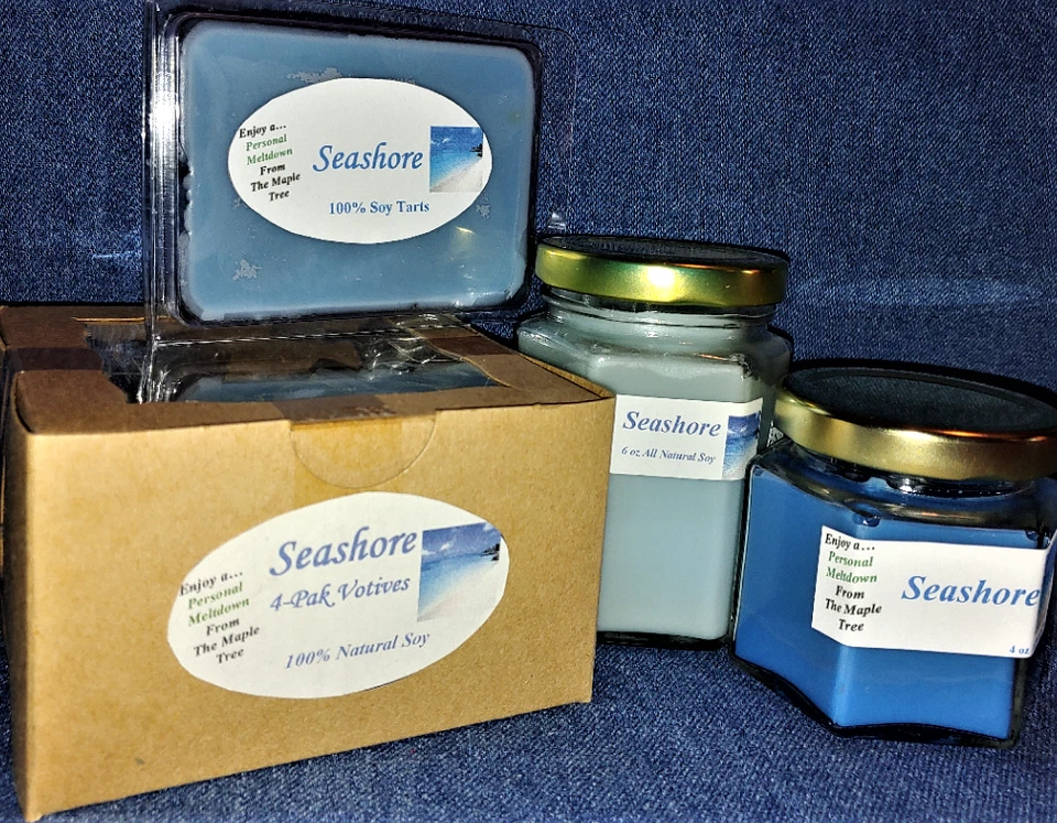 **NEW** Hand Poured Fresh Scents Soy Candles Tarts & Votives - Seashore - Image 1 of 1