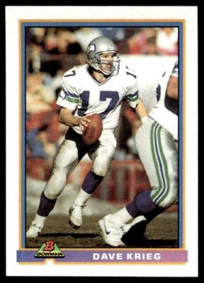 1991 Bowman #500 Dave Krieg - Seattle Seahawks - Image 1 of 2