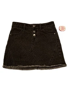 Justice Girls 6 Black Stretch Denim Skort  Skirt w/ Built In Shorts School Dress - Picture 1 of 6