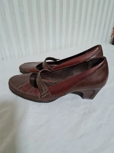 K By Clarks Brown Leather Mid-Heel Mary Jane Shoes UK 5.5 EUR 39 US - Picture 1 of 9
