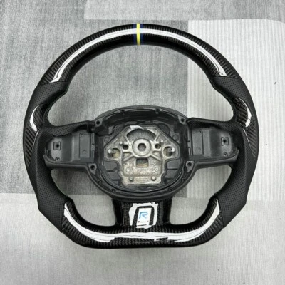 Real Carbon Fiber Steering Wheel Perforated Fit For Volvo S60 S90 2019-2024 - Image 1 of 3
