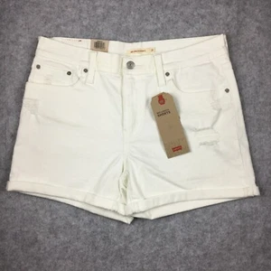 Levi's Mid-Rise Denim Mid-Length Shorts New w/ Tags, Women's 12/W31 (White) - Picture 1 of 10