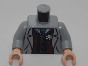 Lego Light Bluish Gray Torso Jacket with Vest, Star Badge #7 - Picture 1 of 1