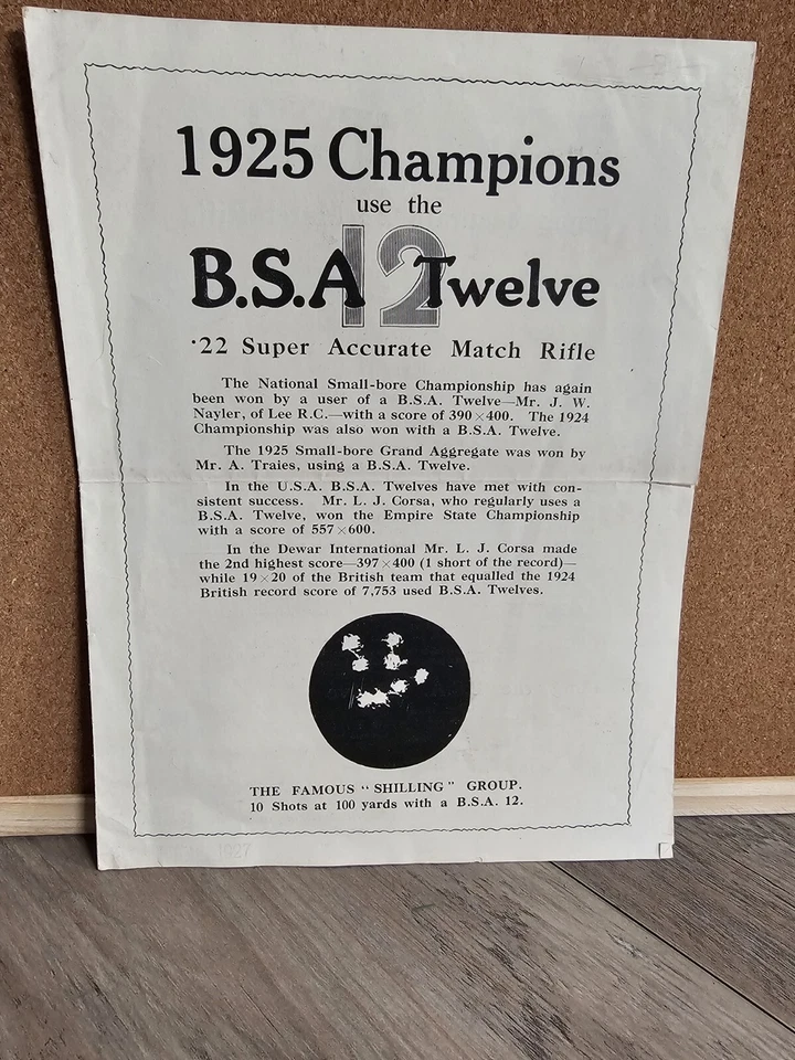 Catálogo Publicitario Rifle 1925 B.S.A 12.22 Raro Original Foto 1 de 4