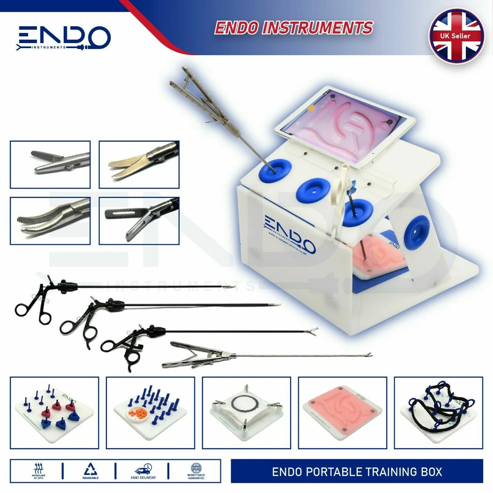 ENDO Portable Laparoscopy Trainer Simulator Laparoscopic Training Practice Box - Image 1 of 4