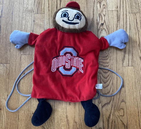Ohio State University Buckeyes Brutus The Buckeye plush drawstring backpack Cover