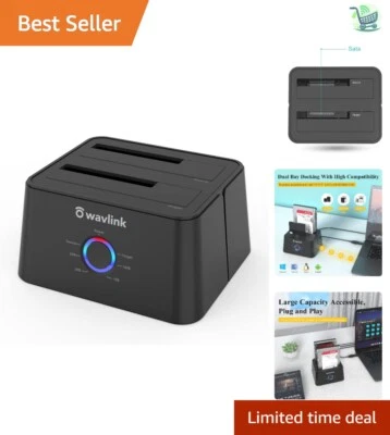 UASP Dual-Bay External Hard Drive Docking Station - 6Gbps, Tool-Free Setup - Image 1 of 4