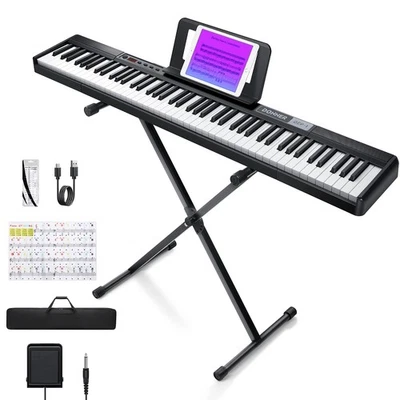 Donner DEP-1 Digital Piano Keyboard 88 Tasten E-Piano mit Ständer, Sustain Pedal