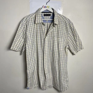 Tommy Hilfiger Men’s Check Short Sleeve Shirt Size L Cotton Casual Summer - Picture 1 of 9