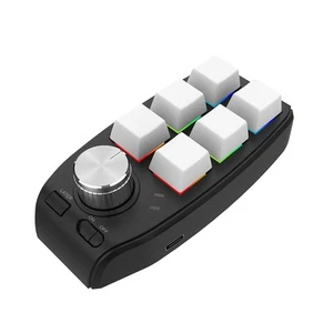 Gaming Mini Programming Macro Keyboard RGB Custom Knob Keyboard 6 Keys 1 Knob s - Picture 1 of 12