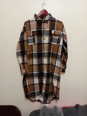 Women's Buffalo Plaid Shirt Size Large Long In Length - Image 1 of 4