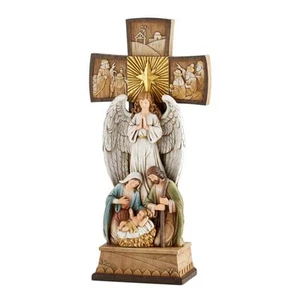 Avalon Gallery Christmas Figurines - Joseph Mary with Jesus and Angel Standin... - Picture 1 of 2