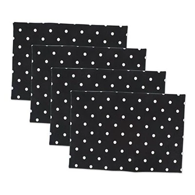  Polka Dot Kitchen Collection, 19" x 13" (Set of 4) Black/White Reversible - Image 1 of 4
