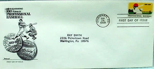 1969 Professional Baseball 100th Anniversary 1st Day Cover - Picture 1 of 1