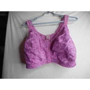 NIB Purple Lilac Front Close Wireless Posture Bra Lace 46G Woman Within - Picture 1 of 9