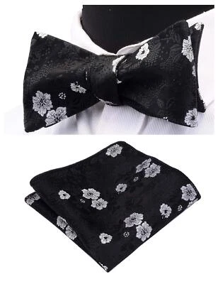 Conjunto cuadrado de bolsillo con pajarita floral para hombre ropa formal de boda Foto 1 de 3