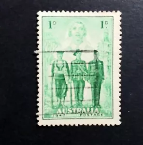 AUSTRALIA 1940 : 1d green , Participation in WWII, Scott #184 - Picture 1 of 1