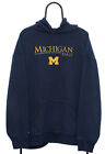 Vintage Michigan University Dad Bestickt Pullover Marineblau Kapuze - XXL