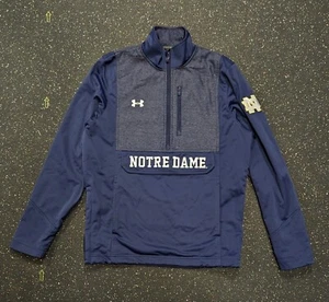 Notre Dame Football Team Issued Under Armour Half Zip Jacket Size M Pullover - Picture 1 of 10