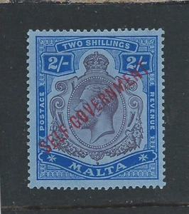 MALTA 1922 SELF GOVERNMENT 2s6d PURPLE & BLUE/BLUE MULTICROWN CA SG 111 CAT £250 - Picture 1 of 2
