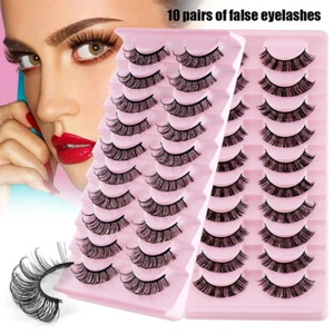 10 Paare 3D Künstliche Wimpern Russische Falsche Wimpern Natürlicher Look - Bild 1 von 35
